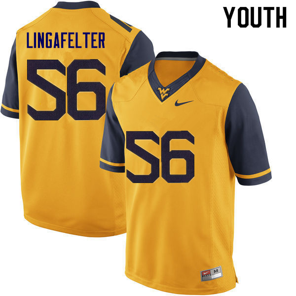 NCAA Youth Grant Lingafelter West Virginia Mountaineers Gold #56 Nike Stitched Football College Authentic Jersey DU23U17XY
